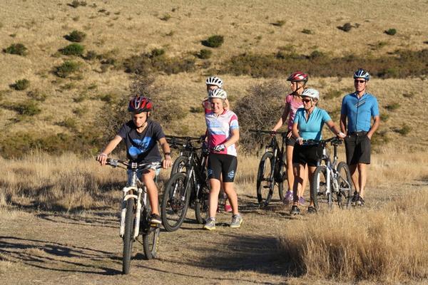 Mountainbikers testing out the new Rabbit Ridge Trail.